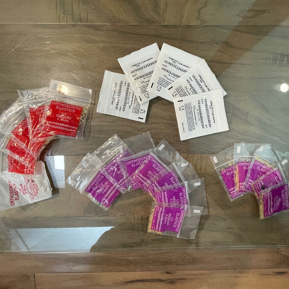 New Leftover Packs of Orthodontic Elastics